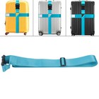1pc Luggage Straps Cross Strap For Suitcase Travel Baggage Security Belt Blue