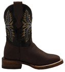 Kids Genuine Leather Western Square Toe Brown Boys Cowboy Boots