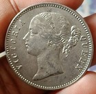  v10 old  East India Company 1840 Victoria Silver Rupee Indian Head 11 6gm