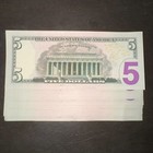 20 - Us Five Dollar Notes 2021  5 Bills Unc  sequential  Consecutive  -  100 Fv