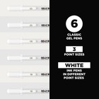 Sakura Gelly Roll Gel Pens  White  Assorted 05 08 10 Tip - 6 Pack   Ink Pens    