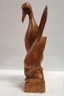 Vintage Wooden Carved Birds Couple Figurine Sculpture