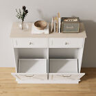 Tilt Out Double Trash Can Cabinet 2 Drawers Adjustable Shelf Kitchen Garbage