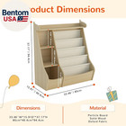 Bookshelf For Kids Room - 4 Tier Toddler Book Shelf With 5 Sling Pockets   deer De