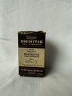Antique Mckesson Rhinitis Full Strength Amber Bottle   Box Empty 1930s