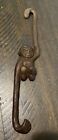 Cast Iron Metal Monkey 8  Japan Hook Handle Plant Hanger Hanging Vtg