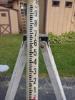 Vintage Antique Wooden Transit Tripod Red And White 4 75  Plus 14  Level Rod