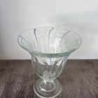 Vintage Bubble Clear   Blue Glass Vase From Gorgeous Design 