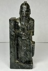 Vintage Hand Carved Asian Warrior Figurine Soapstone Statuettes Scholar Bookend