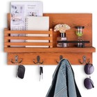 Bh-sj008 Key   Letter Mail Holder Rack Solid Wooden Shelf Wall Mount Home Decor