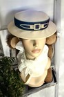 Antique 1900s Ladies Boater Sailing Hat Made In California