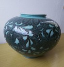 Korean Goryeo Celadon Peony Arabesque Vase Antique Interior Decor