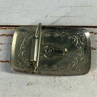 Vintage Western Floral Engraved Silver Tone Saddle Belt Buckle