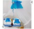  Mosquito Net For Crib  Baby Breathable Crib Netting canopy For Kids Blue