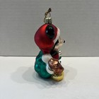 Disney Santa Claus Mickey Mouse Glitter Mercury Glass Christmas Ornament Rare