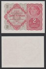 Austria 2 Kronen 1922 01 02  Uniface Red Number 2   Woman P74 Unc