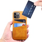 For Iphone 13 14 15 Pro Max 12 11 7 8  Xr Leather Card Holder Back Case Cover