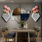 Flower Vase Crushed Diamond Hanging Planter  Geometric Decor Mirrored Contain   