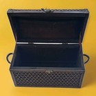 Set Of 3 Vintage Wooden Treasure Chests Nesting Storage Boxes Decorative Lattice