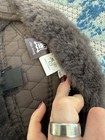 26      65cm Mattes Platinum Sheepskin Girth Brown Nwot Crescent Shape