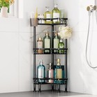 Standing Shower Caddy Corner - 3 Tier Corner Shower Organizer With Toothbrush   