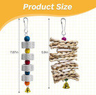 Pinvnby 2 Pack Parrot Toys Chewing Bird Toy Cuttlebone Beak Grinding Stone Cage 