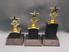 Star Trophy Award Black Base Set Of 3 Award