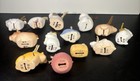 Vtg Japanese Eto Zodiac Clay Bell Ornaments Complete Set 13 Pieces