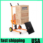 Hydraulic Material Lift 450lbs Winch Stacker Adjustable Pallet Dolly Lift 36in