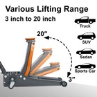 3 Ton Floor Jack Low Profile Rapid Dual Pistons Pump 2 9   To 19 9    Orange