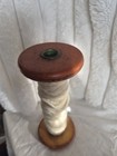 Vintage Wooden Textile Mill Thread Spool With Thread 