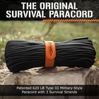 Patented Paracord 550 - 25ft  100ft  500ft   Color Options - 620lb Strength Surv