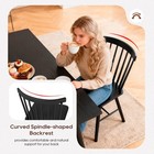 Dining Chairs Set Of 4  Spindle Back Wooden Dining Room Chairs W  Wide Backrest