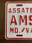 1988 Assateague Island Maryland Beach Surf Fishing License Plate Amsa 1082