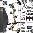 Archery Compound Bow Set Pro 0-70 Lbs  Draw Length 16 5 -30   Camo Right Handed