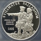 2005 1 Oz Palladium Lewis   Clark Jm Stillwater Round   Icg Ms69 Pl Ms 69