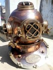 Antique Vintage Divers Helmet 18in Diving Marine Us Navy Mark V Deep Sea Replica