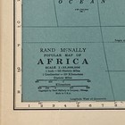 Antique 1937 Map Of Africa 14   x11   