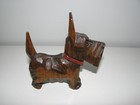 Vintage Wood Hand Carved Schnauzer Scottie Dog Figurine Mid Century From Germany