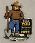 Vintage Smokey Bear Porcelain Sign - Fire Prevention Advertisement Forest Sign