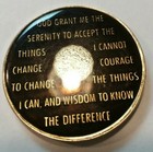 47 Year Aa Sobriety Coin Medallion- Black Enamel  Gold  Silver 47th Xlvii