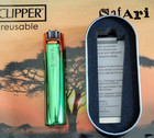 Genuine Clipper Metal Lighter Full Size Safari Colour  1 With Chrome Case New
