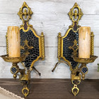 Antique Pair Tudor Gothic Revival Wall Sconces Cast Metal Ratner Leviton 12 5 