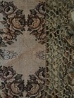 Antique French Textile  Jacquard Floral Medallions