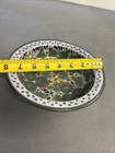 Vtg Mexican Talavera Pottery Salsa Dip Bowl Hand Painted Green Olive Singed