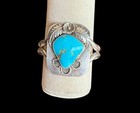 Large Vintage Sterling Signed  Native American Turquoise Cuff 
