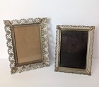 Vintage Gold Metal Filigree 5x7 Picture Photo Frames Hollywood Regency Mcm Set 2