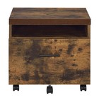 Weathered Oak And Black 1 Drawer File Cabinet  Wooden File Cabinet