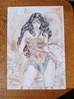 Wonder Woman Original Comic Book Cover Sketch Art Illustration Colored Drawing 