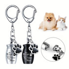 Pet Urns Keychain Dog cat For Ashes Cremation Jewelry Paw Print Memorial Keepsak